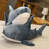 Подушка-іграшка акула дитяча Сіра (100 см)|М'яка іграшка для дітей домашня іграшка, фото 5
