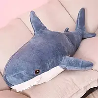 Подушка-іграшка акула дитяча Сіра (100 см)|М'яка іграшка для дітей домашня іграшка
