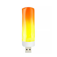 Лампа-свічка світлодіодна USB H2118 імітує ефект полум'я мінісвітло USB-нічник USB-світло