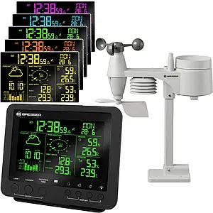 Метеостанція Bresser Weather Center 5-in-1 WiFi | Прогноз погоди, Атмосферний тиск, Температура, Вологість, Вітер, Календар