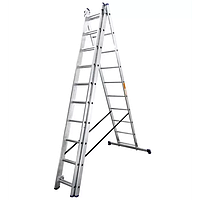 Лестница алюминиевая 3-х секционная BLUETOOLS (3х10 ступеней)