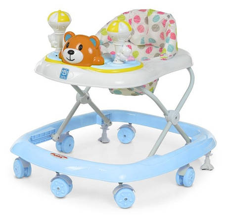 Ходунки дитячі Bambi M 3656-2 (музика, світло, ігрова панель, стопори, пластикові колеса), фото 1