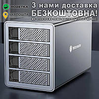 Корпус зовнішнього жорсткого диска Yottamaster FS4RU3 RAID масив підтримка 64 ТБ 2.5, 3.5 дюйми Сірий