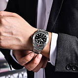 Механічний з автопідзаводом водонепроникний (10ATM) годинник Pagani Design PD-1709 Silver-Black, фото 4