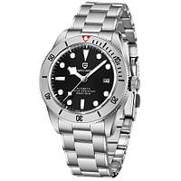 Механічний з автопідзаводом водонепроникний (10ATM) годинник Pagani Design PD-1709 Silver-Black