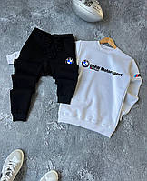 Мужской утепленный спортивный костюм BMW Motorsport XS, белый верх, чёрный низ
