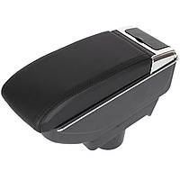 Opel Astra III H 04-14 Подлокотник с ящиком для хранения ЧЕРНАЯ ЭКО КОЖА + установочный комплект