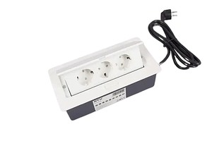 Подовжувач настільний GTV SOFT 3 х schuko 230V AC 16A 3600W, 1,5m кабель з вилкою, білий