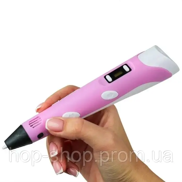 Детская 3d ручка с Lcd экраном для ребенка, большой набор для рисования с пластиком и трафаретами цвет розовый - фото 3 - id-p2030514939