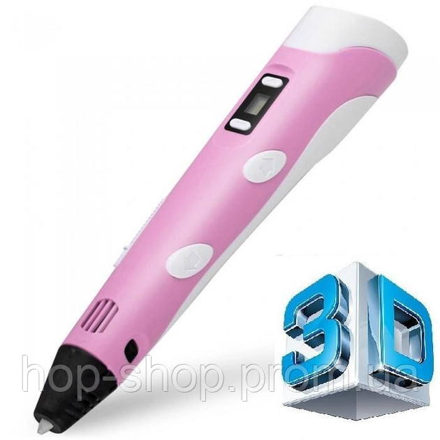 Детская 3d ручка с Lcd экраном для ребенка, большой набор для рисования с пластиком и трафаретами цвет розовый - фото 7 - id-p2030514939