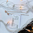Срібні сережки жіночі позолочені "Сніжинки" Сережки протяжки зі срібла Прикраси срібло, фото 4