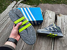 Чоловічі зимові кросівки на хутрі Adidas Niteball Grey сірі, фото 6