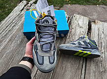 Чоловічі зимові кросівки на хутрі Adidas Niteball Grey сірі, фото 5