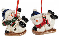 Елочная игрушка с LED подсветкой "Merry snowman" Снеговик 2 дизайна