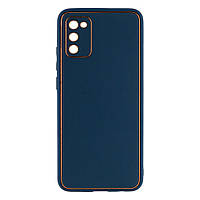 Чехол Leather Gold with Frame without Logo для Samsung A02s Цвет 14, Navy Blue