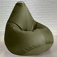 Бескаркасное кресло мешок груша для детей и взрослых Kospa Груша для дома хаки 90х60 см