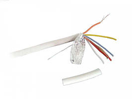 Кабель для сигналізації Cablexpert AC-6-002-100M, білий колір, екранирований,  100м