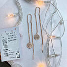 Срібні сережки протяжки позолочені Лілея Сережки протяжки зі срібла жіночі, фото 4