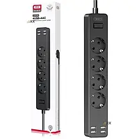 Мережевий фільтр XO 4USB/ 4 OUTLET/ 1.8m (WL10) (черный)