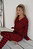 Піжама підліткова демісезонна комплект розмір S Червона в клітинку, фото 8
