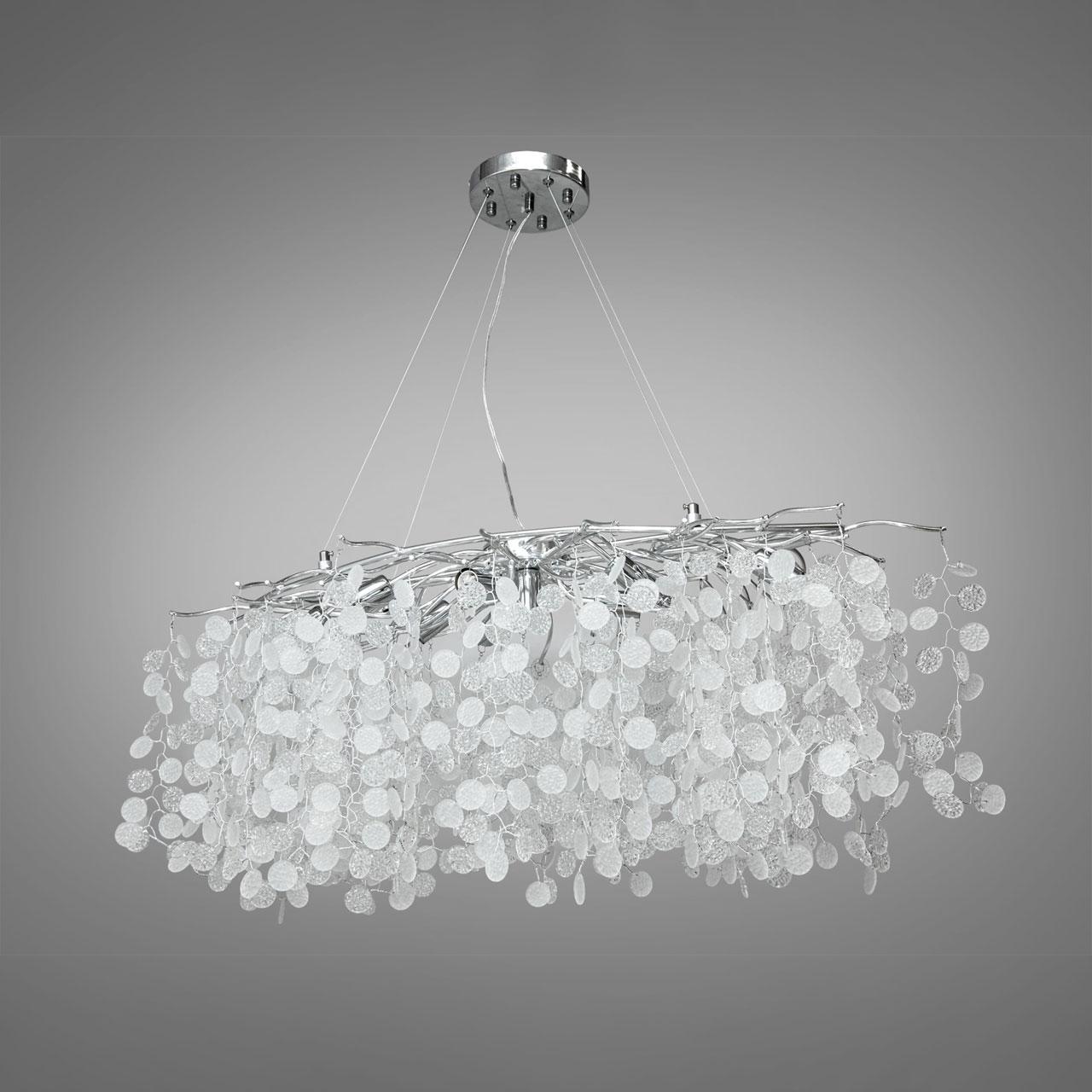 Люстра «Гліцинія» у стилі модерн, 10 ламп E14, Ø90х45 см, хром, D-713-L900CH + лампи у подарунок, фото 1