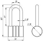 Замок навісний ASPECT ЗН-С-55 Д 6кл, фото 3