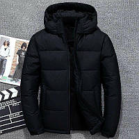 Куртка мужская зимняя теплая до -15°С короткая Rad черная Пуховик мужской зима с капюшоном