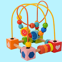 Розвиваюча дерев'яна іграшка для малюків Пальчиковий Лабіринт MD 1242