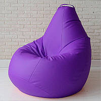 Бескаркасное кресло мешок для дома и дачи Мягкая груша для детей и взрослых Kospa фиолетовый 90х60 см
