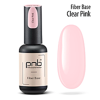 PNB UV/LED Fiber Base Clear Pink - основа, база с нейлоновыми волокнами, прозрачно-розовая, 8 мл