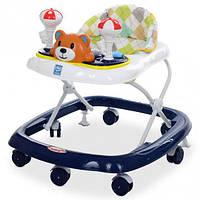 Ходунки детские Bambi M 3656-2 (музыка, свет, игровая панель, стопоры, пластиковые колеса, синий)