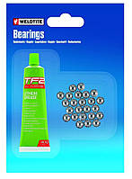 Ремкомплект для передніх втулок Weldtite Bearings 06173 кульки (4,76мм) 3/16" х 36шт + мастило 5 гр
