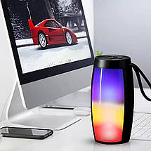 Портативна Bluetooth колонка SING-E 1319 бездротова акумуляторна з led підсвічуванням USB Чорний USB, фото 4