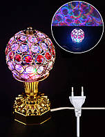Нічник-проектор в розетку "Кубок", динамічний + статичний режим, 220V, мультиколор Куля з рубінами