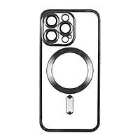 Чехол TPU Metallic Full Camera with Magsafe для Iphone 13 Pro Цвет Black