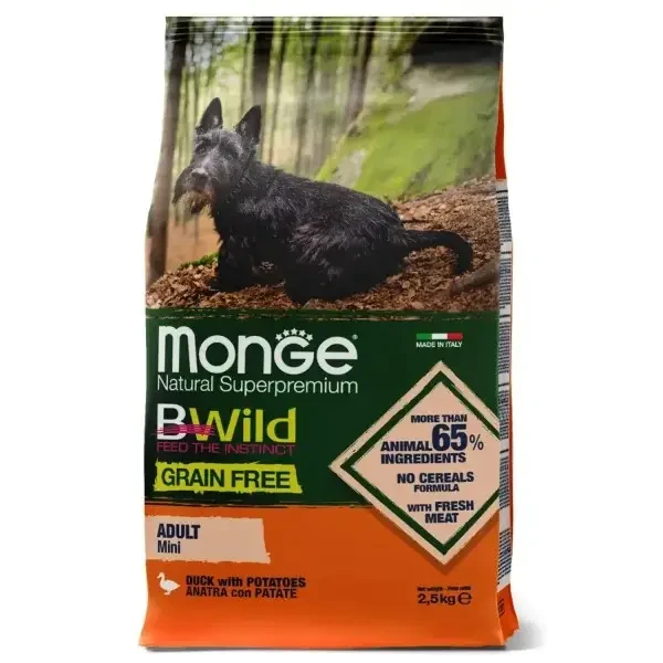 Сухий корм для собак Monge Dog Bwild Grain Free Mini Качка 15 кг