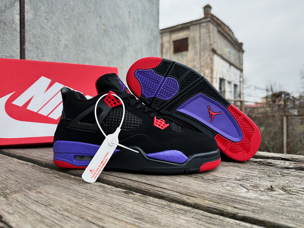 Чоловічі зимові кросівки на хутрі Nike Air Jordan Retro 4 Black чорні