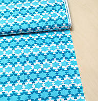 Ткань бордюрная с голубым орнаментом для пэчворка и рукоделия, Robert Kaufman