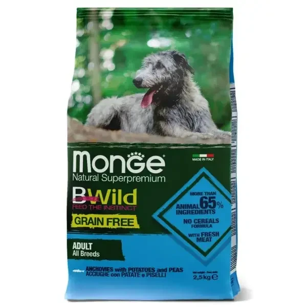 Сухий корм для собак Monge Dog Bwild Grain Анчоус 15 кг