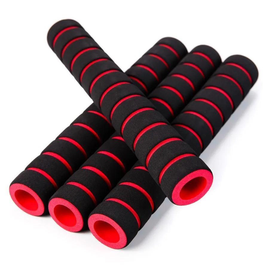 Грипси велосипедні DN GS-244 поролонові 210 мм, 1 штука, червоний, фото 1