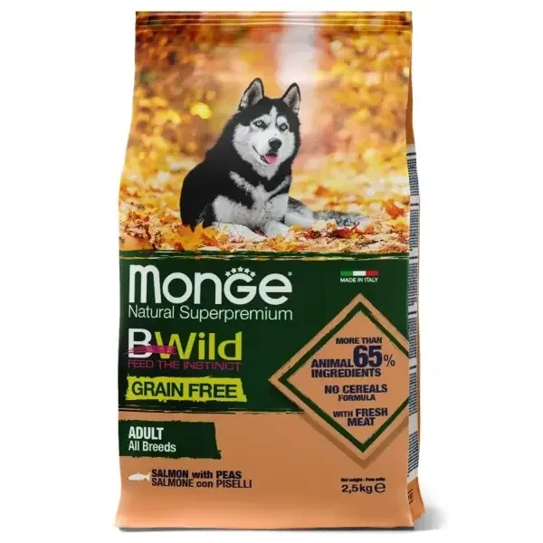Сухий корм для собак Monge Dog Bwild Grain Free Лосось 15 кг