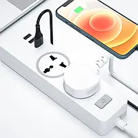 Мережевий фільтр XO 3USB/ 2 OUTLET/ 10A (WL04) (белый)