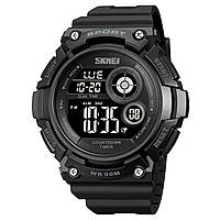 Skmei 2017 черные с черным циферблатом мужские спортивные часы