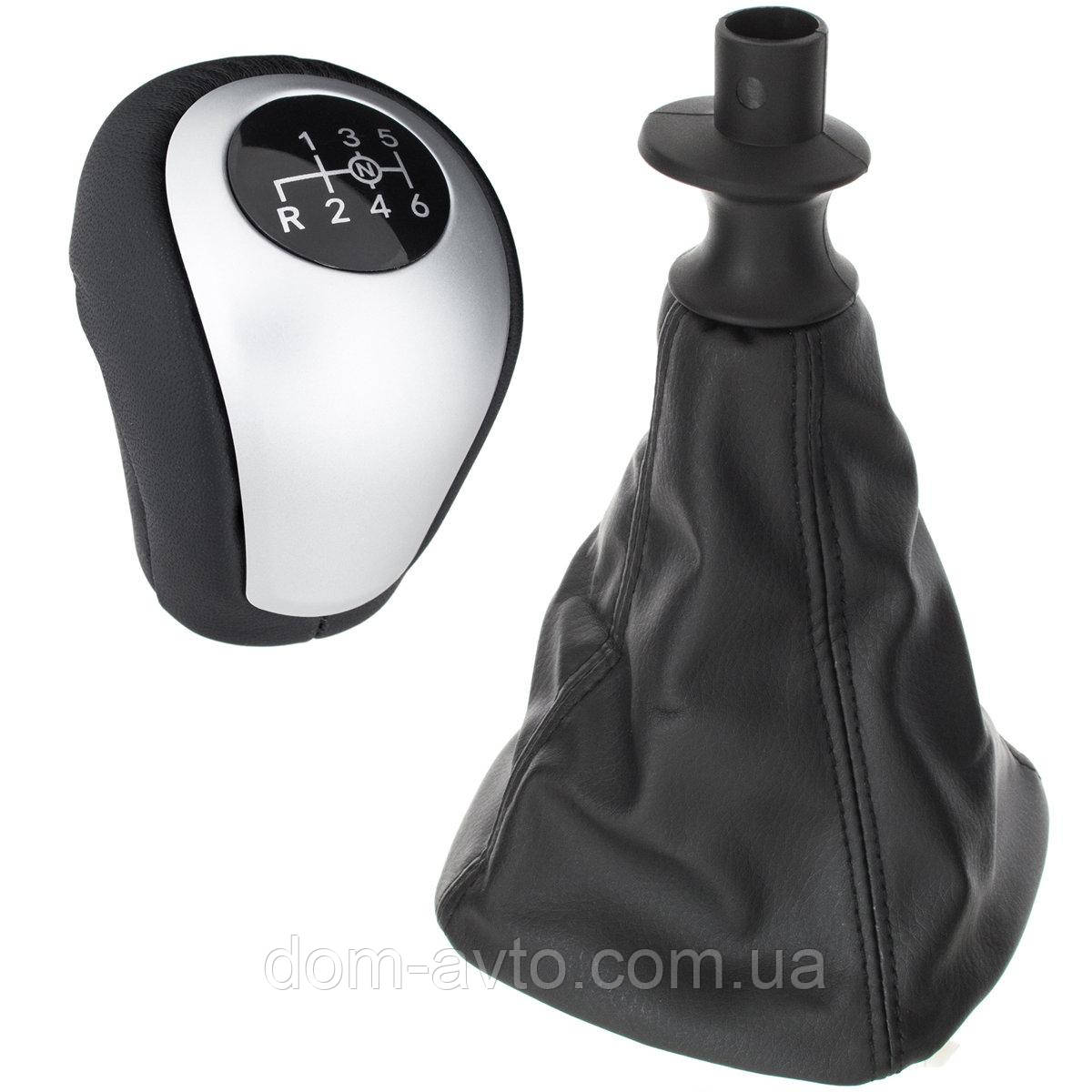Mercedes Vito / V-Class W447 2014 - ЧОРНА ручка КПП + СРІБЛИСТИЙ + ЧОРНИЙ сильфон з БІЛОЮ рамкою 6-ШВИДКІСТЬ