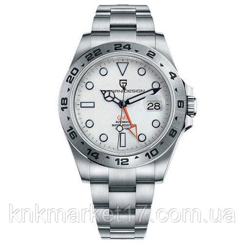 Механічний з автопідзаводом водонепроникний (10ATM) годинник Pagani Design PD-1682 Silver-White, фото 1