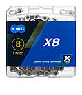 Ланцюг велосипедний KMC X8 Silver/Dark 8 spd, 116 ланок, із замком, фото 3