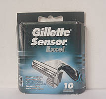 Касети чоловічі для гоління Gillette Sensor Excel (Жилет Сенсор ексель Оригінал Європа) 10 шт.