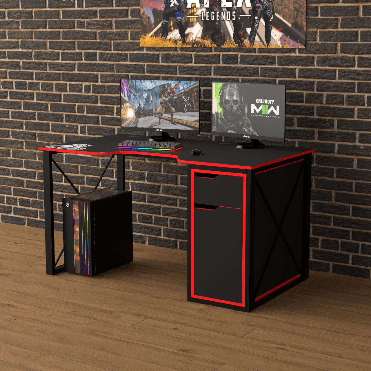 Геймерський стіл "Rasin LOFT-17" 140х80х75 см. Колір на вибір, фото 1