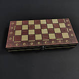Набір для гри в шахи шашки нарди, Шахи 3в1 Xinliye 24 x 24 см Коричневий-білий (XNL-7701), фото 9