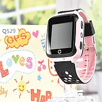 Smart Baby Watch Q529 детские смарт часы с LBS с сим картой и функцией GPS синие для мальчиков рожевий